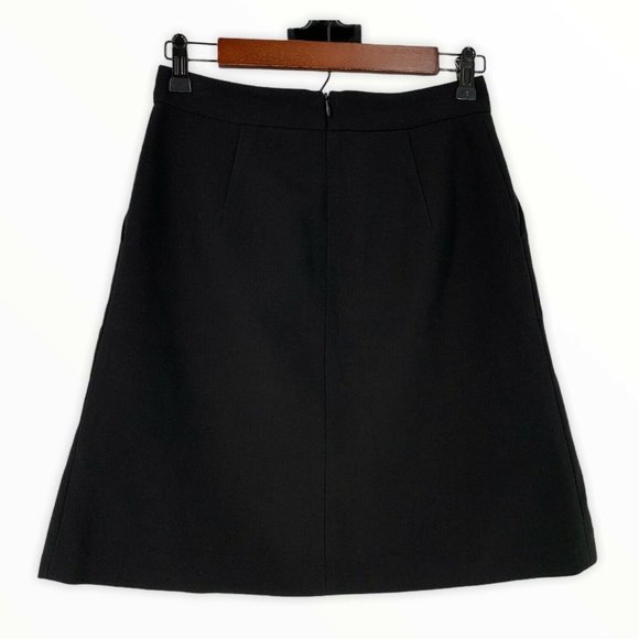 Catherine Malandrino Skirt Womens Size 2 Black Button Front A Line - Picture 7 of 9